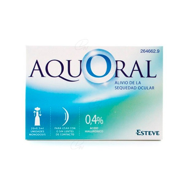 AQUORAL GOTAS OFTALMICAS LUBRICANTES MONODOSIS 05 ML 20 U