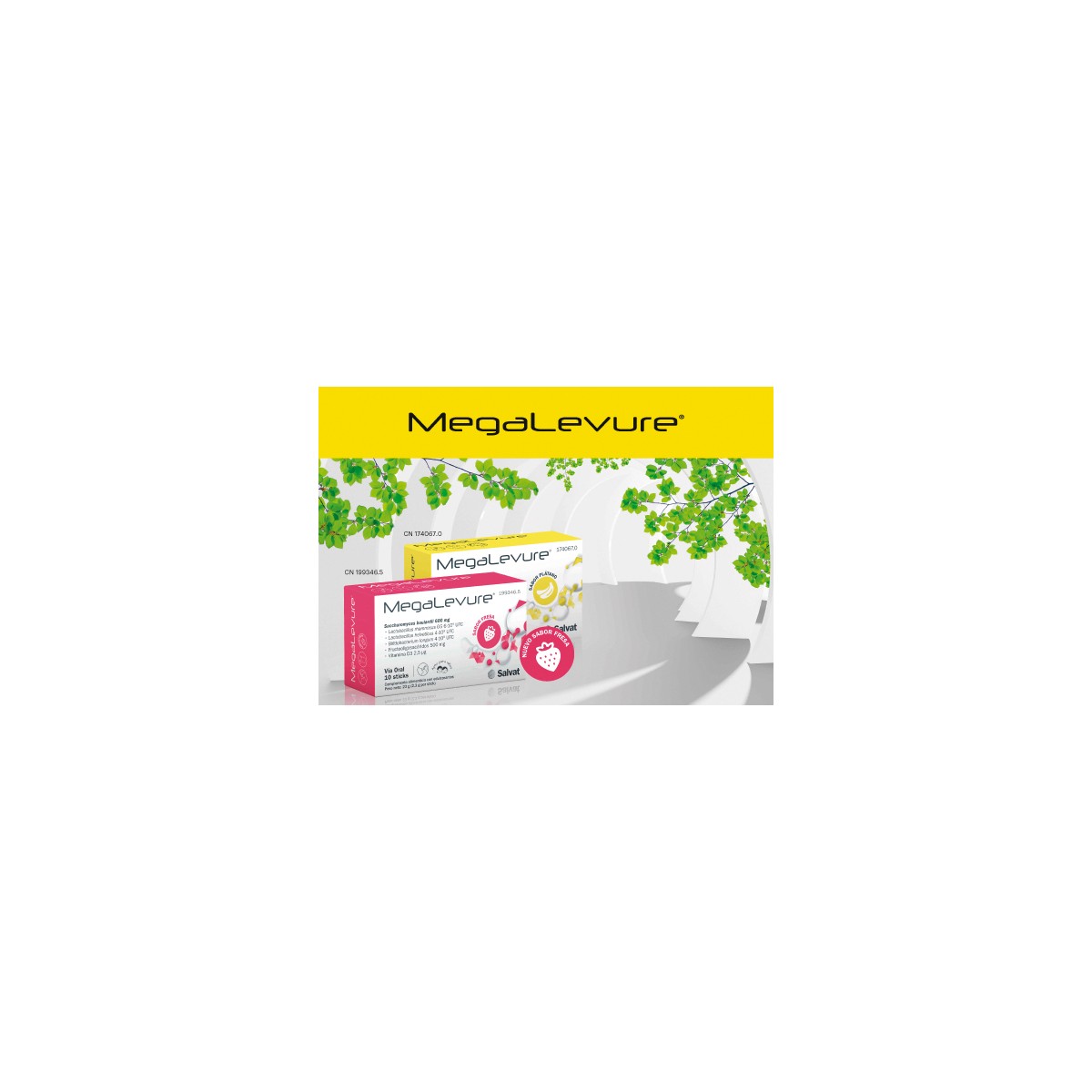 MEGALEVURE 10 STICKS SABOR FRESA