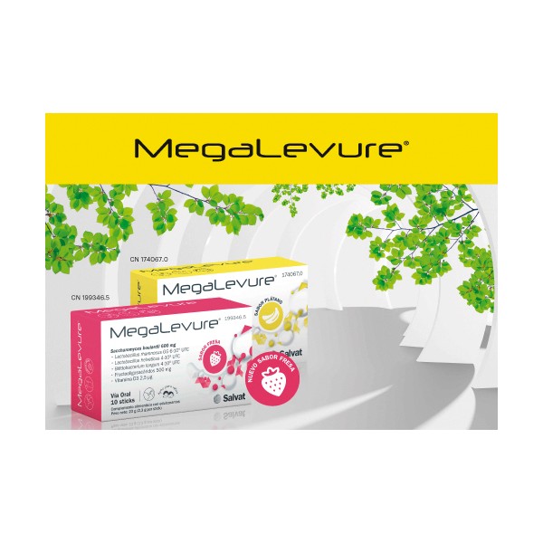MEGALEVURE 10 STICKS SABOR FRESA