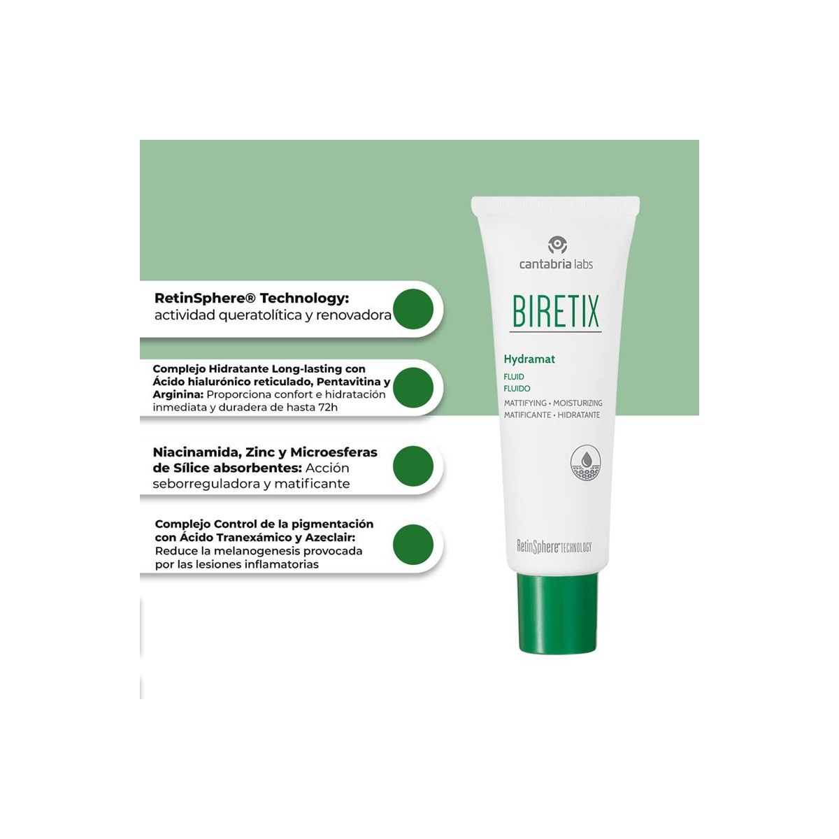 BIRETIX HYDRAMAT DAY SPF 30 FLUIDO MATIFICANTE...