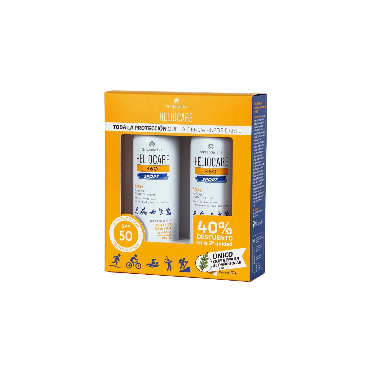 HELIOCARE 360º SPORT SPRAY PACK 2 UNIDADES