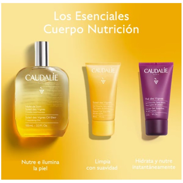 CAUDALIE COFRE HUILE DE SOIN SOLEIL 50 ML + GEL DUCHA + CREMA