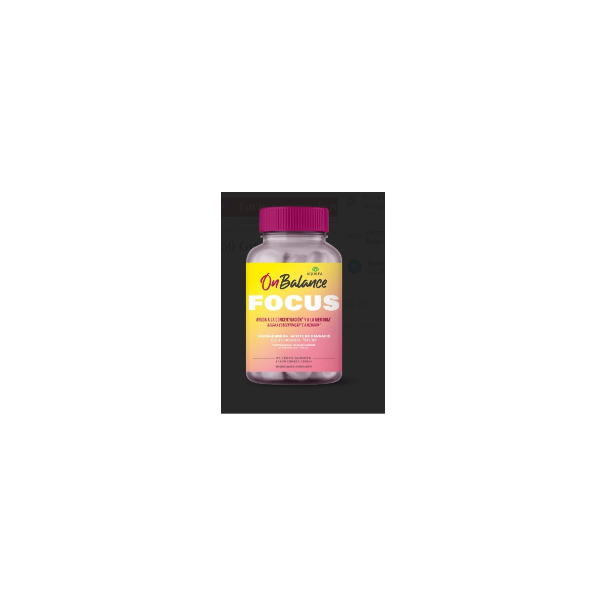 AQUILEA ONBALANCE FOCUS  60 GOMINOLAS SABOR CEREZA