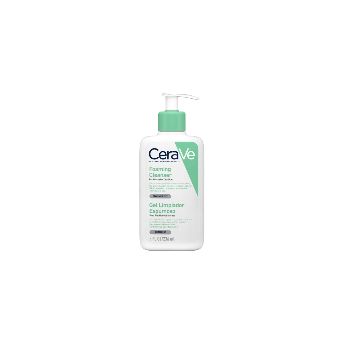 CERAVE GEL LIMPIADOR ESPUMOSO  1 ENVASE 236 ML