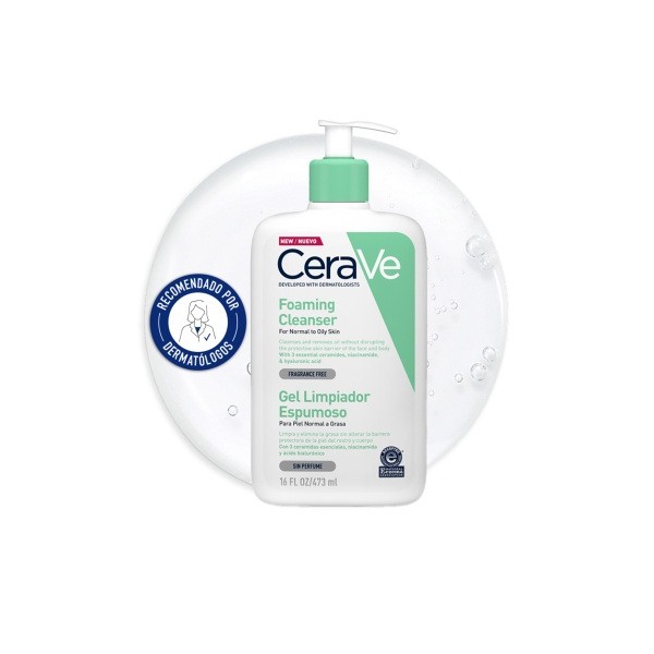 CERAVE GEL LIMPIADOR ESPUMOSO  1 ENVASE 473 ML