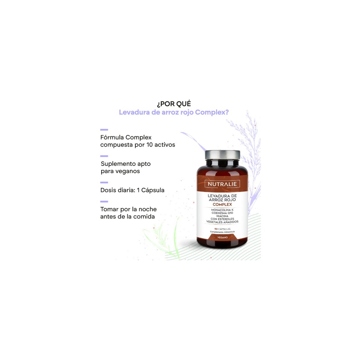 NUTRALIE RED YEAST RICE COMPLEX  90 CAPSULAS