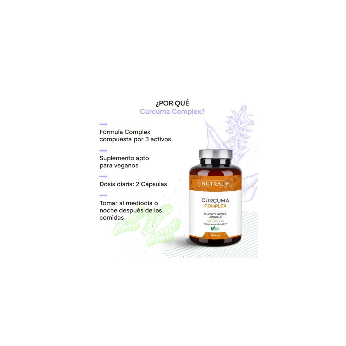 NUTRALIE TURMERIC CURCUMA COMPLEX  120 CAPSULAS