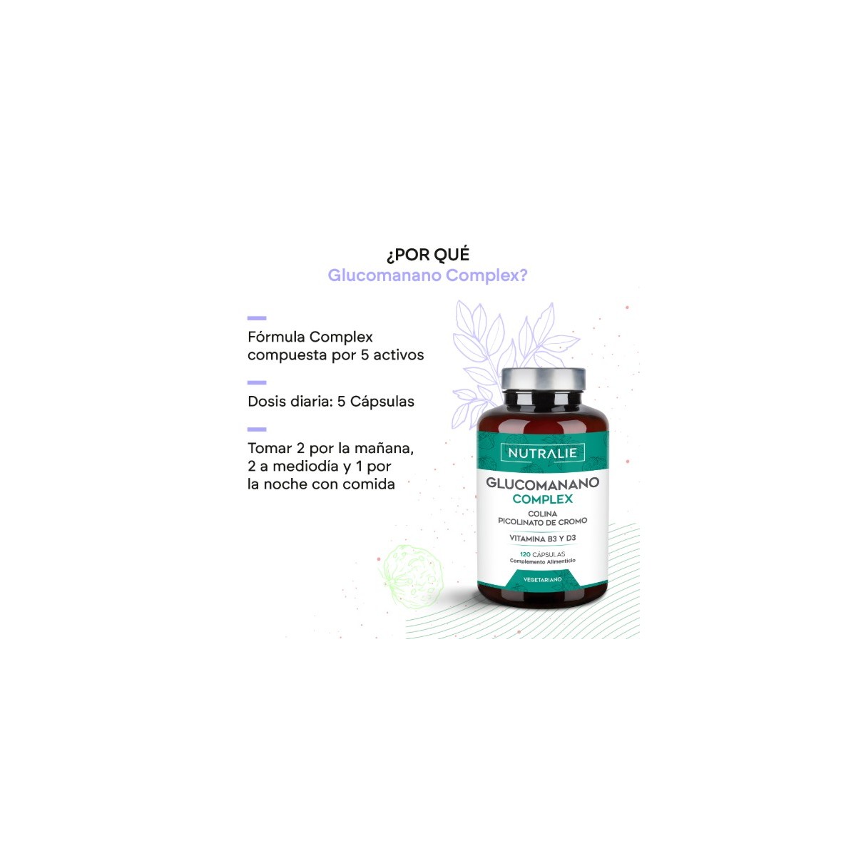 NUTRALIE GLUCOMANNAN COMPLEX  120 CAPSULAS