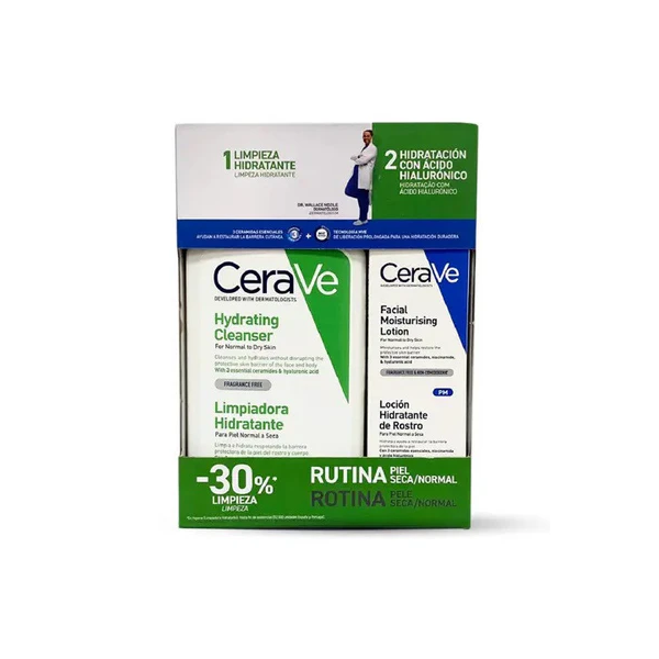 CERAVE RUTINA PIEL SECA HYDRATING CLEANSER + LOCION HIDRATANTE